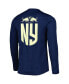 Фото #4 товара Men's Navy New York Red Bulls Jersey Hook AEROREADY Long Sleeve T-shirt