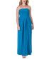 Фото #1 товара Pleated A Line Strapless Maxi Pocket Dress