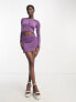 Фото #4 товара Only cut out top co-ord in purple glitter
