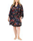 Фото #1 товара Plus Size Floral Wrap Robe, Created for Macy's