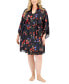 ფოტო #1 პროდუქტის Plus Size Floral Wrap Robe, Created for Macy's