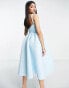 ASOS DESIGN corset midi prom dress in pale blue