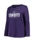 Фото #2 товара Women's Navy Dallas Cowboys Plus Size Honey Cat SOA Long Sleeve T-shirt