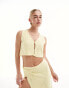 Фото #1 товара SNDYS fine knit crop top co-ord in yellow