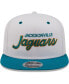 Men's White, Teal Distressed Jacksonville Jaguars Sparky Original 9FIFTY Snapback Hat