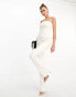 Naked Wardrobe leather look bandeau top co-ord in white