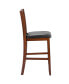 Фото #5 товара Барные стулья Costway (набор из 2 шт.) высотой 25 дюймов - орех