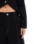 Фото #4 товара ASOS DESIGN denim pleated bermuda shorts in black