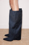 Фото #2 товара Сапоги на каблуке из ткани ZARA Fabric Knee-High Boots