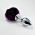 Фото #1 товара Metal Butt Plug with Purple Pompon Size L