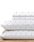 Фото #3 товара Soft Floral Printed Queen Deep Pocket Sheet Set - 400 Thread Count 100% Cotton Sateen - Soft Floral