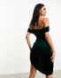 Фото #2 товара Jaded Rose velvet corset mini dress in emerald green