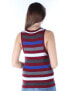Kensie Womens Red Striped Scoop Neck Sleeveless Casual Top Red Blue Multi S