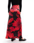 Фото #4 товара ASOS DESIGN satin twill maxi skirt in floral print