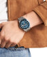 ფოტო #4 პროდუქტის Men's Blue Dive Three-Hand Date Silver-Tone Stainless Steel Watch 42mm