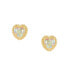 ფოტო #2 პროდუქტის Children's Cubic Zirconia Heart Stud Earrings in 14k Gold