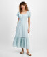 ფოტო #1 პროდუქტის Women's Cotton Corset-Look Maxi Dress, Created for Macy's