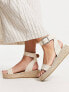 Фото #7 товара South Beach PU two part espadrille sandal with textured buckle in cream linen