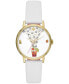 ფოტო #1 პროდუქტის Women's Metro White Leather Watch 34mm