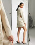 4th & Reckless Petite exclusive tailored blazer dress in beige