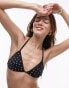 Topshop mix and match polka dot triangle bikini top in monochrome