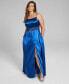 Фото #1 товара Trendy Plus Size Illusion-Waist-Appliqué Gown