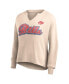 Women's Tan Distressed Buffalo Bills Go For It Notch Neck Waffle Knit Lightweight Long Sleeve T-shirt 2XL - фото #3