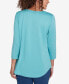 Фото #3 товара Petite V-Neck Solid Knit Top with Bead Detail