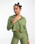 Фото #4 товара Heartbreak Tall cropped shirt co-ord in green gingham