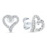 Gentle silver heart earrings with zircons EA100W
