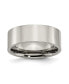 Titanium Polished Flat Wedding Band Ring