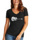 ფოტო #1 პროდუქტის Women's Peace Love Country Word Art V-Neck T-shirt