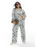 Фото #1 товара Vero Moda Curve wide leg trouser co-ord in tie dye check