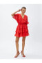 Фото #1 товара Вечернее платье Koton Шифон Каскадный V-образный воротник