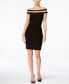 Фото #1 товара INC International Concepts Off the Shoulder Bodycon Mesh inset Dress Black 2