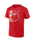 Фото #2 товара Men's Red Kansas City Chiefs 2023 AFC Champions Right Side Draw T-shirt