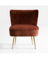 Фото #2 товара 25" Wide Upholstered Tufted Velvet Accent Chair With Metal Leg
