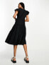 Фото #3 товара Vero Moda Tall frill sleeve midi dress in black
