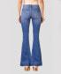 Women's High Rise Faded Stretch Flare Jeans