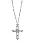 ფოტო #1 პროდუქტის Silver Tone Large Crystal Cross Pendant Necklace 28"