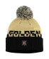 Фото #1 товара Men's Gold, Black Vegas Golden Knights Cold.Rdy Cuffed Knit Hat with Pom