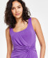 Women's Side-Shirred O-Ring Midi Dress Passion Purple, XS - фото #4