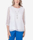 Petite Neptune Beach Popcorn Mesh Tulip Hem Necklace Top