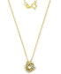 Фото #1 товара Macy's cubic Zirconia Love Knot Pendant Necklace in 14k Gold-Plated Sterling Silver, 18" + 2" extender