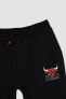 Фото #7 товара Fit Slim Fit Nba Chicago Bulls Jogger Eşofman Altı