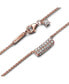 ფოტო #2 პროდუქტის Timeless 14K Rose Gold-Plated Pave Cubic Zirconia Double-Row Bar Collier Necklace