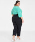 Фото #2 товара Trendy Plus Size Ponté Kick-Flare Ankle Pants, Regular and Short Length, Created for Macy's