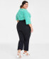 ფოტო #2 პროდუქტის Trendy Plus Size Ponté Kick-Flare Ankle Pants, Regular and Short Length, Created for Macy's