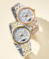 ფოტო #3 პროდუქტის Women's Eco-Drive Calendrier Diamond Accent Two-Tone Stainless Steel Bracelet Watch 37mm