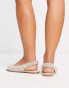 ASOS DESIGN Wide Fit Lemonade peep toe ballet flats in natural fabrication